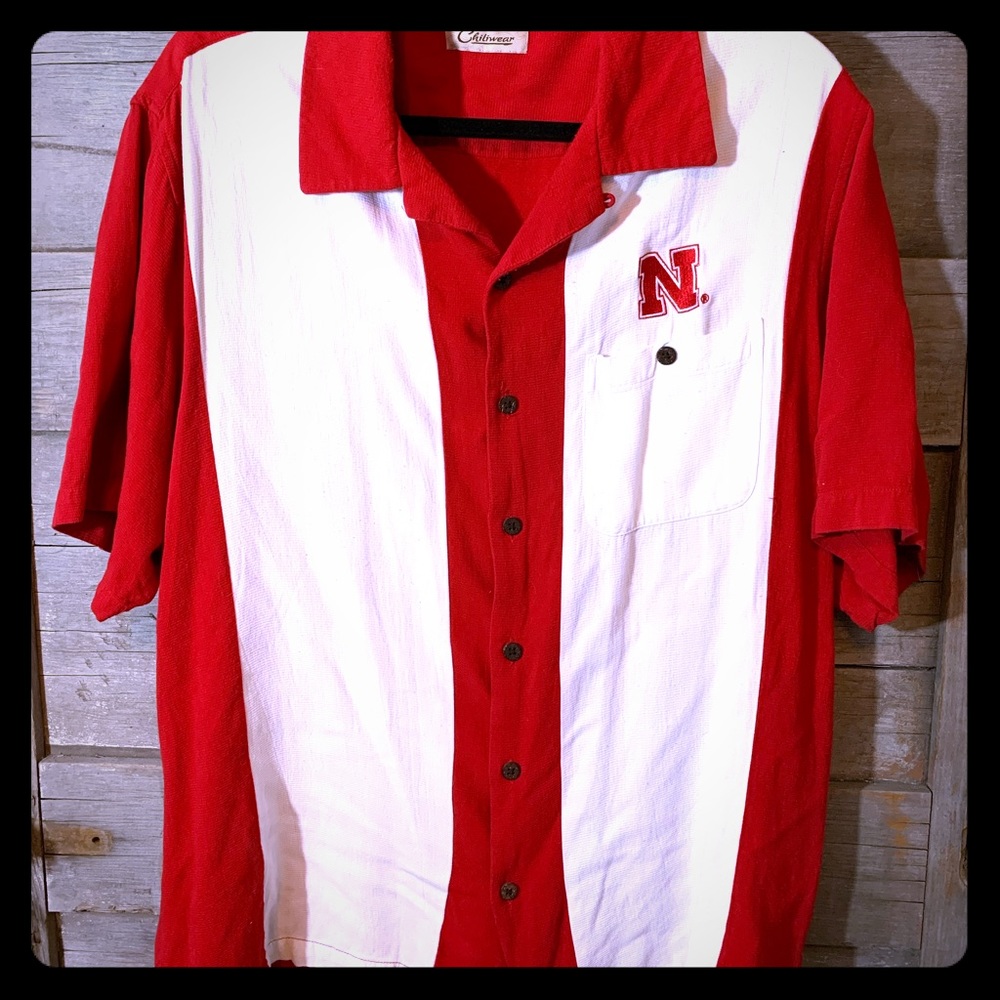 COPY - Vintage Nebraska Cornhuskers Bowling Shirt